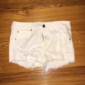White denim shorts